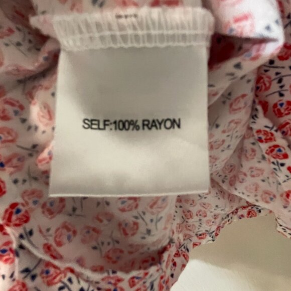 Jane + Delancey floral Large cap sleeve peplum blouse ruffle bottom - Picture 4 of 7